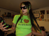 i <3 ecstacy green tee