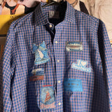 blue patch button down