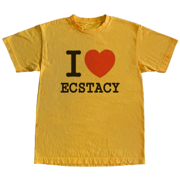i <3 ecstacy yellow tee